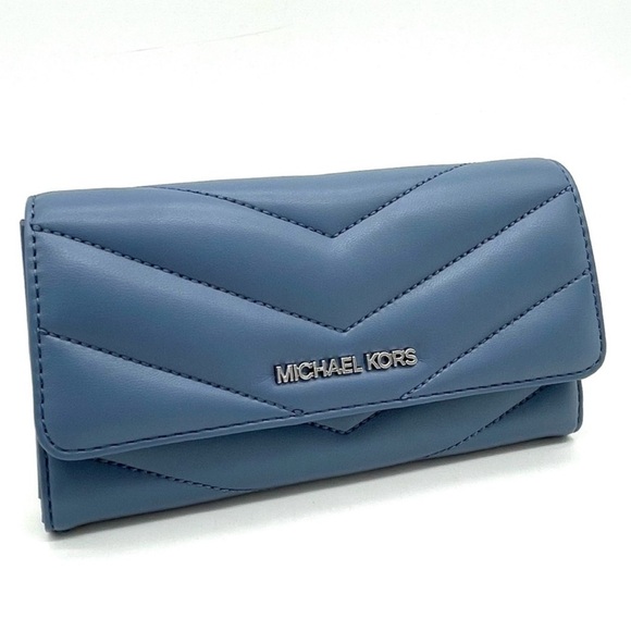 Michael Kors Handbags - Michael Kors Large Trifold Wallet Blue Lagoon (NWT)